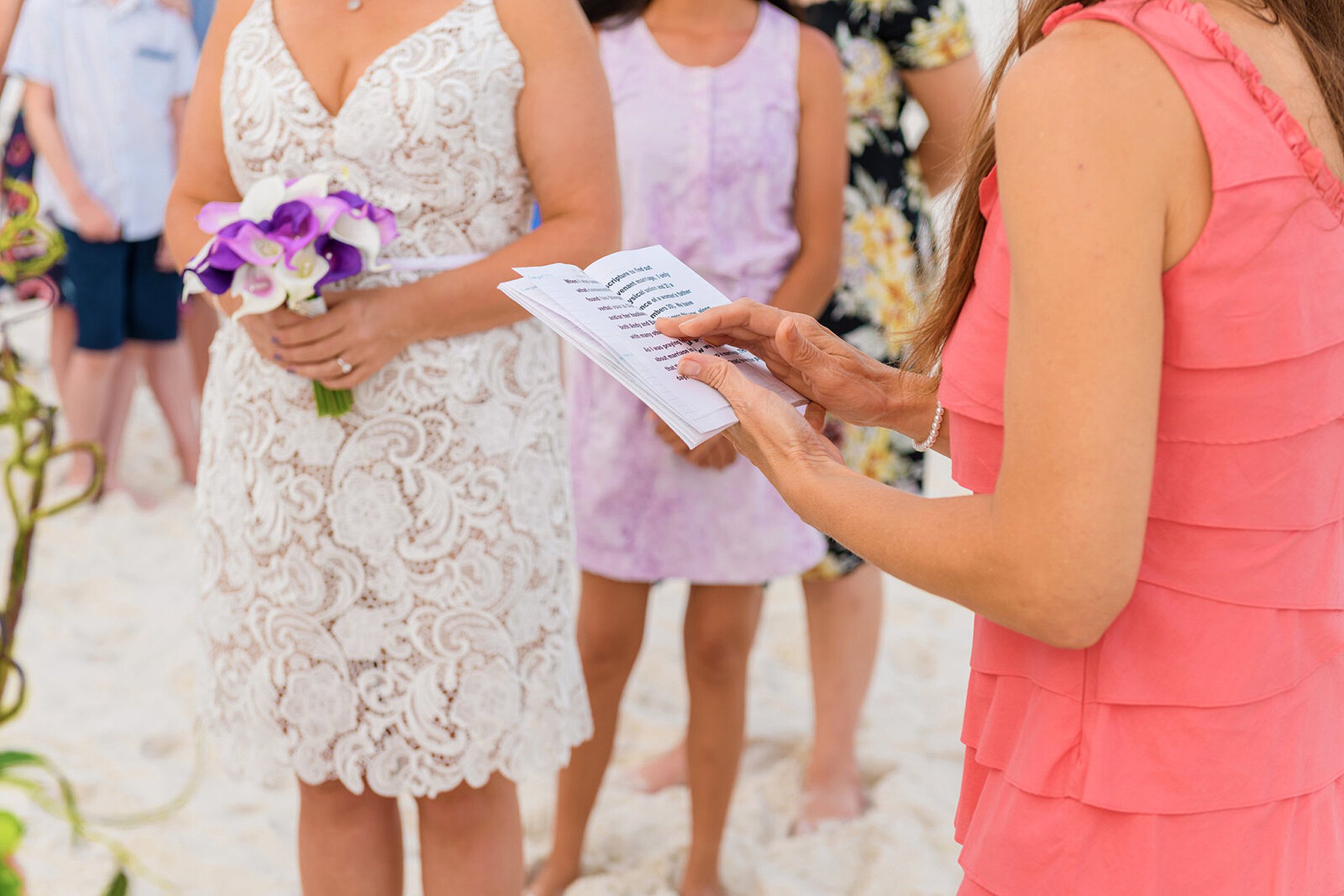 officiant performing a ceremony at carillon beach weddings